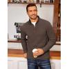 imageCOOFANDY Mens Fleece Quarter Zip Pullover Long Sleeve Mock Neck SweatshirtChestnut Brown
