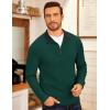 imageCOOFANDY Mens Fleece Quarter Zip Pullover Long Sleeve Mock Neck SweatshirtDark Green