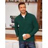 imageCOOFANDY Mens Fleece Quarter Zip Pullover Long Sleeve Mock Neck SweatshirtDark Green