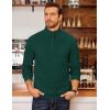 imageCOOFANDY Mens Fleece Quarter Zip Pullover Long Sleeve Mock Neck SweatshirtDark Green
