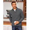 imageCOOFANDY Mens Fleece Quarter Zip Pullover Long Sleeve Mock Neck SweatshirtDark Grey