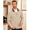 imageCOOFANDY Mens Fleece Quarter Zip Pullover Long Sleeve Mock Neck SweatshirtKhaki