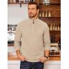imageCOOFANDY Mens Fleece Quarter Zip Pullover Long Sleeve Mock Neck SweatshirtKhaki