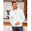 imageCOOFANDY Mens Fleece Quarter Zip Pullover Long Sleeve Mock Neck SweatshirtWhite