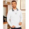 imageCOOFANDY Mens Fleece Quarter Zip Pullover Long Sleeve Mock Neck SweatshirtWhite