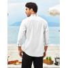 imageCOOFANDY Mens Henley Shirt Vyshyvanka Long Sleeve African Print Shirts Casual Zip Up Cotton Linen Beach Hippie ShirtLeaves Print