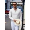 imageCOOFANDY Mens Knit Polo Shirt Quarter Zip Slim Fit Pullover Long Sleeve Sweater PoloWhite