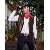 imageCOOFANDY Mens Leather Suit Vest Casual Western Vest Jacket Lightweight VNeck Dress Waistcoats Halloween CostumesCoffee