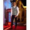 imageCOOFANDY Mens Leather Suit Vest Casual Western Vest Jacket Lightweight VNeck Dress Waistcoats Halloween CostumesDark Grey