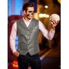 imageCOOFANDY Mens Leather Suit Vest Casual Western Vest Jacket Lightweight VNeck Dress Waistcoats Halloween CostumesDark Grey