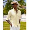 imageCOOFANDY Mens Long Sleeve Button Down Shirts Casual Cotton Linen Shirts Summer Beach Shirt with PocketBeige