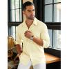 imageCOOFANDY Mens Long Sleeve Button Down Shirts Casual Cotton Linen Shirts Summer Beach Shirt with PocketBeige