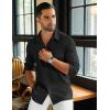 imageCOOFANDY Mens Long Sleeve Button Down Shirts Casual Cotton Linen Shirts Summer Beach Shirt with PocketBlack