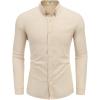 imageCOOFANDY Mens Long Sleeve Button Down Shirts Casual Cotton Linen Shirts Summer Beach Shirt with PocketKhaki