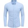 imageCOOFANDY Mens Long Sleeve Button Down Shirts Casual Cotton Linen Shirts Summer Beach Shirt with PocketLight Blue