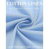 imageCOOFANDY Mens Long Sleeve Button Down Shirts Casual Cotton Linen Shirts Summer Beach Shirt with PocketLight Blue
