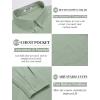 imageCOOFANDY Mens Long Sleeve Button Down Shirts Casual Cotton Linen Shirts Summer Beach Shirt with PocketLight Green
