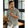 imageCOOFANDY Mens Long Sleeve Button Down Shirts Casual Cotton Linen Shirts Summer Beach Shirt with PocketLight Grey