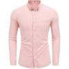 imageCOOFANDY Mens Long Sleeve Button Down Shirts Casual Cotton Linen Shirts Summer Beach Shirt with PocketPink