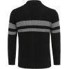 imageCOOFANDY Mens Shawl Collar Cardigan Sweater Slim Fit Cable Knit Button up Sweater with PocketsStripesdark Gray on Black