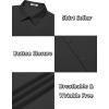 imageCOOFANDY Mens Short Sleeve Dress Shirts Casual Button Down Wrinkle Free Regular Fit Business Untucked ShirtsBlack Onyx
