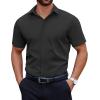 imageCOOFANDY Mens Short Sleeve Dress Shirts Casual Button Down Wrinkle Free Regular Fit Business Untucked ShirtsBlack Onyx