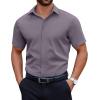 imageCOOFANDY Mens Short Sleeve Dress Shirts Casual Button Down Wrinkle Free Regular Fit Business Untucked ShirtsGranite Gray