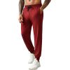 imageCOOFANDY Mens Sweatpants Joggers Workout Casual Athletic Gym Pants Lightweight Elastic Wasit Sweatpants with Pockets2 Pack BlackDark Red