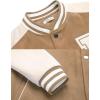 imageCOOFANDY Mens Varsity Jacket Wool Blend Letterman Bomber Jacket Baseball Lightweight JacketKhaki
