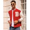 imageCOOFANDY Mens Varsity Jacket Wool Blend Letterman Bomber Jacket Baseball Lightweight JacketRed