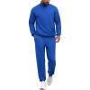 imageCOOFANDY 2 Piece Set for Men Casual 14 Zip Track Suits Set Long Sleeve Quarter Pullover Jogging Suits 2025 Fashion OutfitsRoyal Blue
