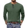 imageCOOFANDY Men Long Sleeve Henley TShirs Casual Basic Lightweight Fashion Shirts Soild Tees with PocketsArmy Green