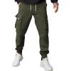 imageCOOFANDY Mens Cargo Joggers Drawstring Jogger Cargo Pants Fashion Tapered Pants with Multi Pockets
