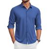 imageCOOFANDY Mens Casual Button Down Shirt Wrinkle Free Shirts Long Sleeve Dress ShirtRoyal Blue