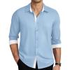 imageCOOFANDY Mens Dress Shirts Long Sleeve Button Down Shirts Untucked WrinkleFree Business Casual ShirtsSky Blue