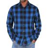 imageCOOFANDY Mens Flannel Shirts Long Sleeve Button Down Shirt with Pocket Casual Shirts Work Shirts for MenBlueBlack
