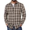 imageCOOFANDY Mens Flannel Shirts Long Sleeve Plaid Button Down Shirts Casual Cotton Shirts