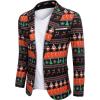 imageCOOFANDY Mens Halloween Blazer Jacket One Button Christmas Sport Coat Halloween Party Holiday JacketChristmas Blazer  Cool Santa Claus