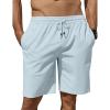 imageCOOFANDY Mens Linen Shorts Casual Summer Beach Shorts Elastic Waist Drawstring Vacation Shorts with PocketsLight Blue
