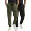 imageCOOFANDY Mens Sweatpants Joggers Workout Casual Athletic Gym Pants Lightweight Elastic Wasit Sweatpants with Pockets2 Pack BlackArmy Green