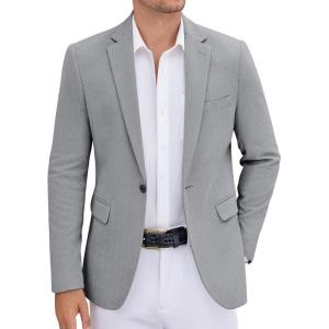 imageCOOFANDY Mens Casual Blazer One Button Sports Coat Tweed Herringbone Suit Jackets Formal Dress BlazersDark Grey
