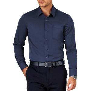 imageCOOFANDY Mens Dress Shirt Long Sleeve Button Down Shirts Business Casual Wrinkle Free Shirts with PocketBlue Purple