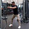 imageCOOFANDY Men Muscle Workout T Shirt Gym Bodybuilding Active Short Sleeve Tee Top BlackTwo Pack Blueblack