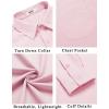 imageCOOFANDY Mens Button Down Long Sleeve Shirt Casual Untucked Dress Shirt Regular Fit Wedding ShirtsIcy Pink