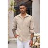 imageCOOFANDY Mens Button Down Long Sleeve Shirt Casual Untucked Dress Shirt Regular Fit Wedding ShirtsOyster Gray