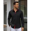 imageCOOFANDY Mens Dress Shirt Wrinkle Free Regular Fit Stretch Long Sleeve Button Down ShirtsBlack  Red