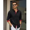 imageCOOFANDY Mens Dress Shirt Wrinkle Free Regular Fit Stretch Long Sleeve Button Down ShirtsBlack  Red