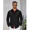 imageCOOFANDY Mens Dress Shirt Wrinkle Free Regular Fit Stretch Long Sleeve Button Down ShirtsBlack  Red