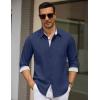 imageCOOFANDY Mens Dress Shirt Wrinkle Free Regular Fit Stretch Long Sleeve Button Down ShirtsNavy Blue