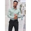imageCOOFANDY Mens Dress Shirts Long Sleeve Stain Shield Button Down Shirt Regular Fit Formal Business Wedding ShirtsLight Green